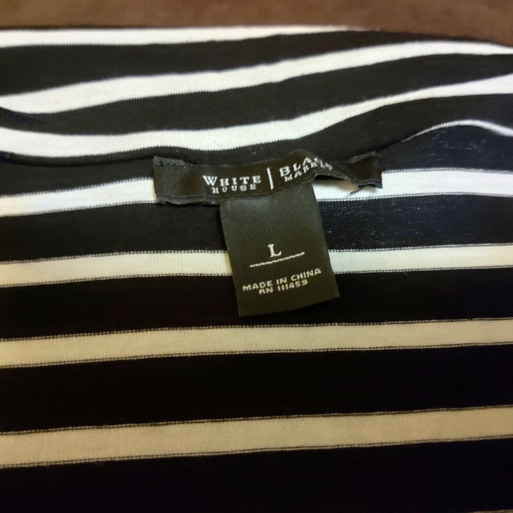 White House Black Market Off The Shoulder Striped Sheath Dress - Picture 4 of 6